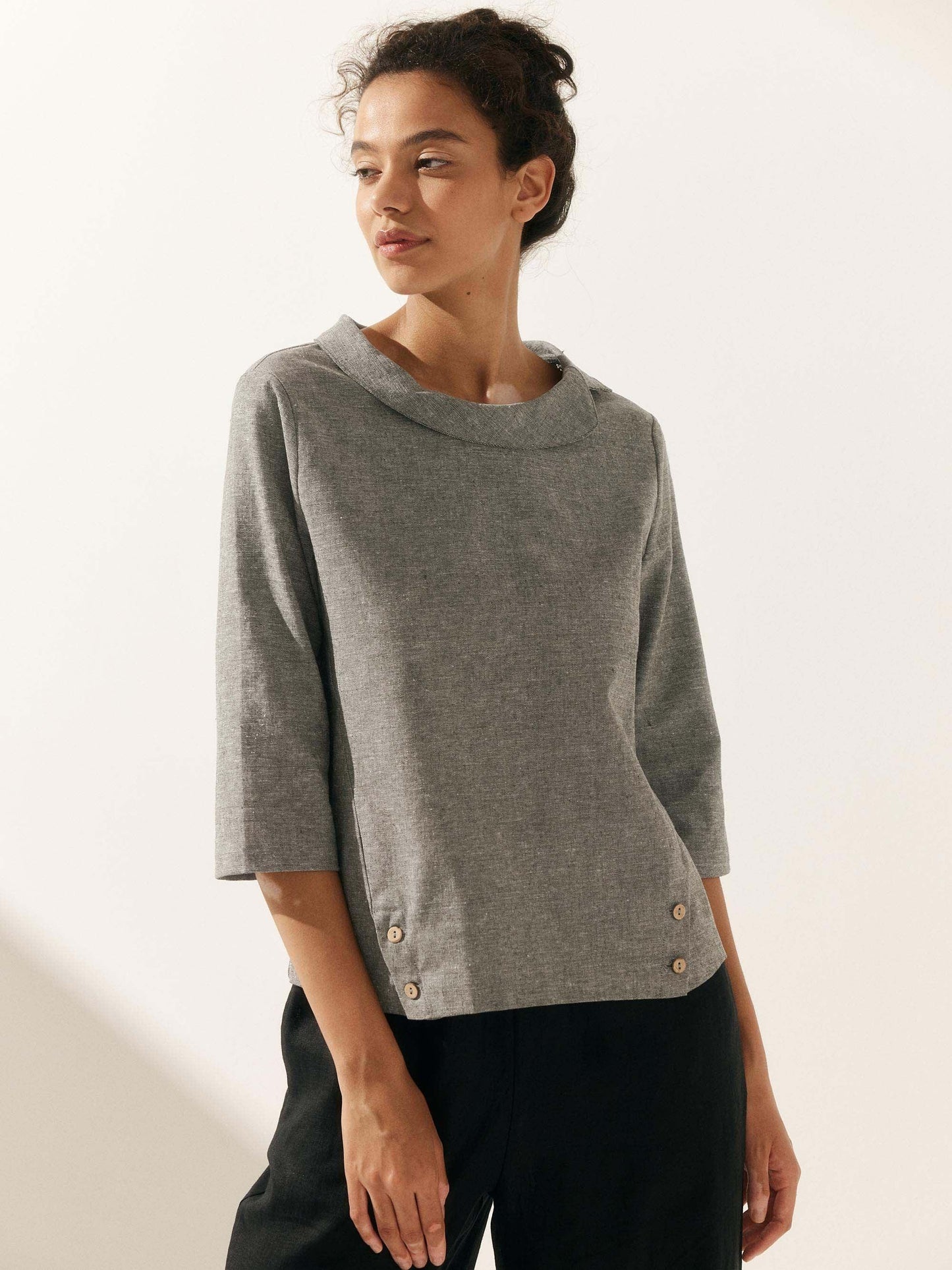 Ava | Chic Draped Collar Womens Blouse 11