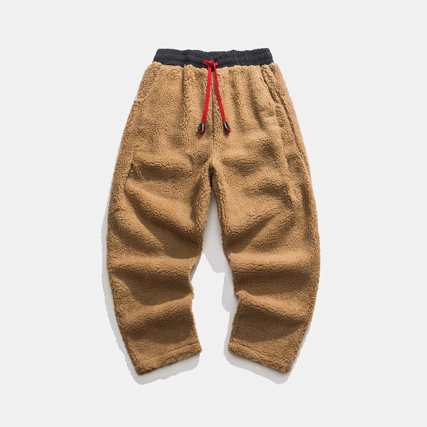 Casual Sherpa Fleece Sweatpants with Drawstring Waist and Pockets 7