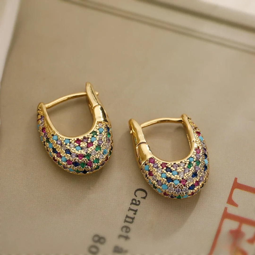 Chic Colorful Earrings Adorned with Crystals 0