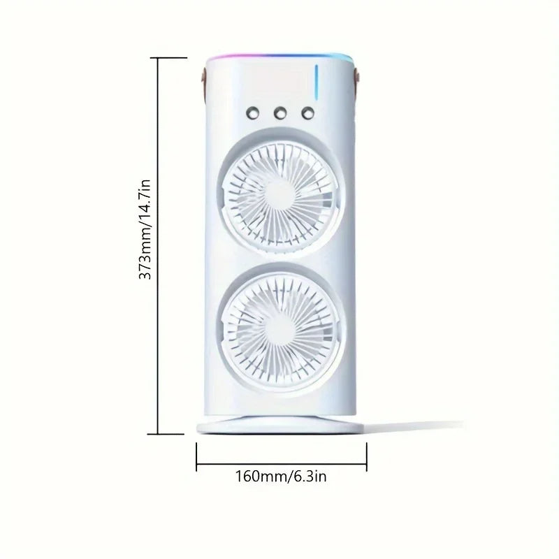 Double Head Portable Air Conditioner Fan 3