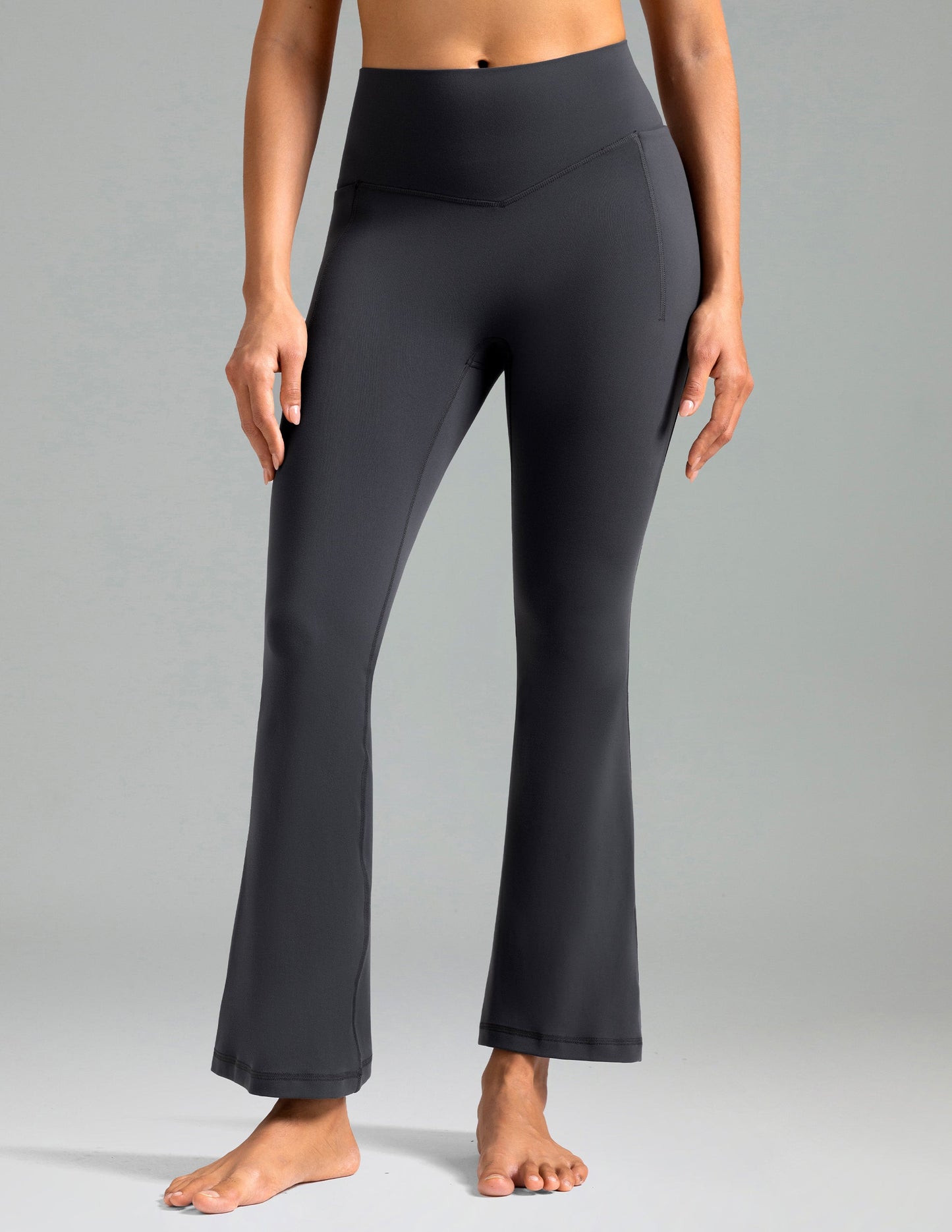 Dreamlux High Waisted No Front Seam Flare Legging w/Pockets 27.5" 18