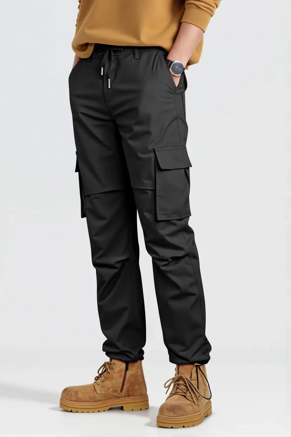 Ethan | Comfortable Black Cargo Pants for Men 7