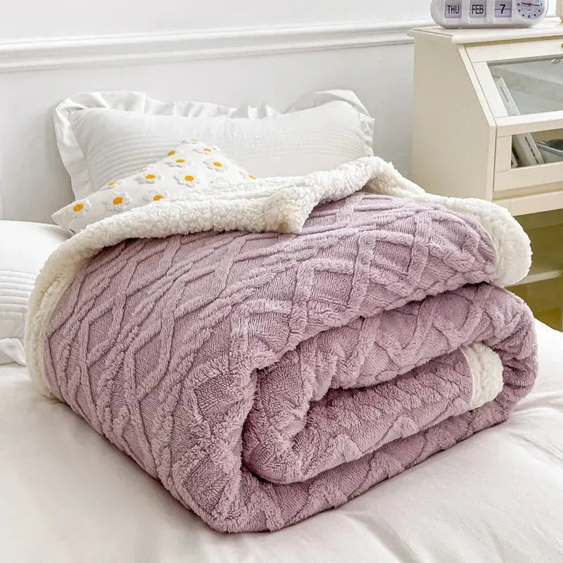 Goodinary® Soft Woolen Blanket with Lamb Velvet 15
