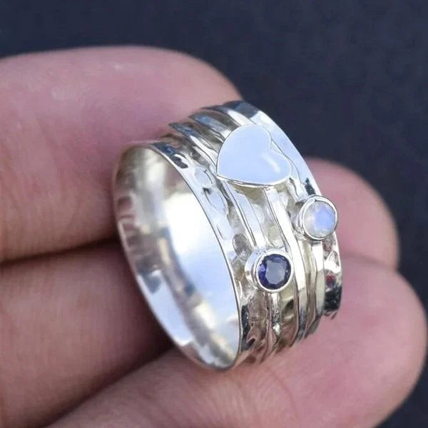 Handcrafted Heart-Spinning Ring 2
