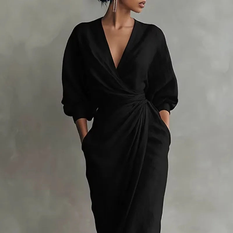 Isadora | Women's V-Neck Wrap Maxi Dress 5