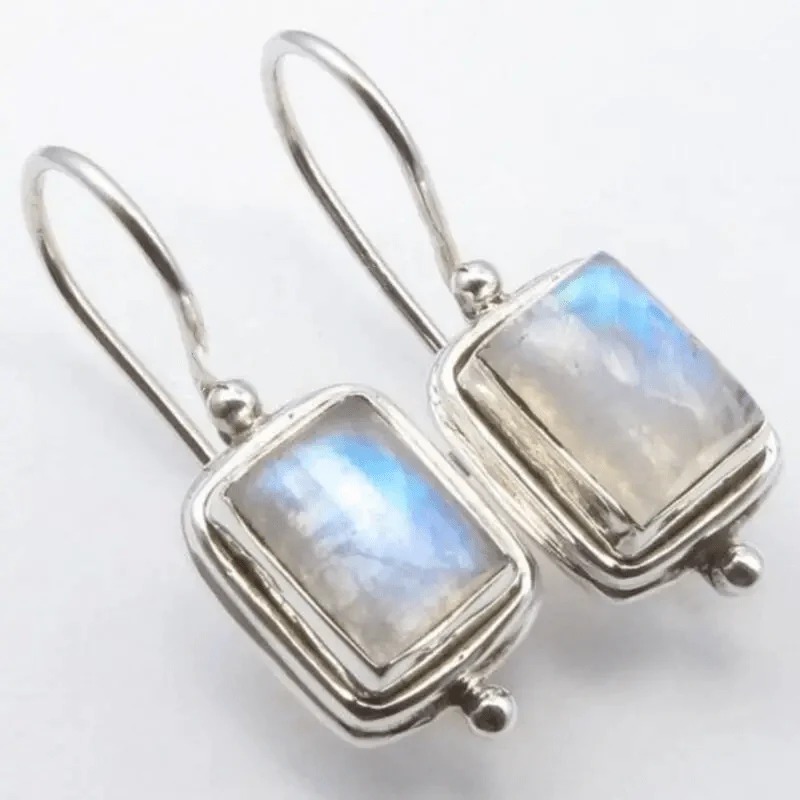 Lustre - Square Moonstone Earrings 0