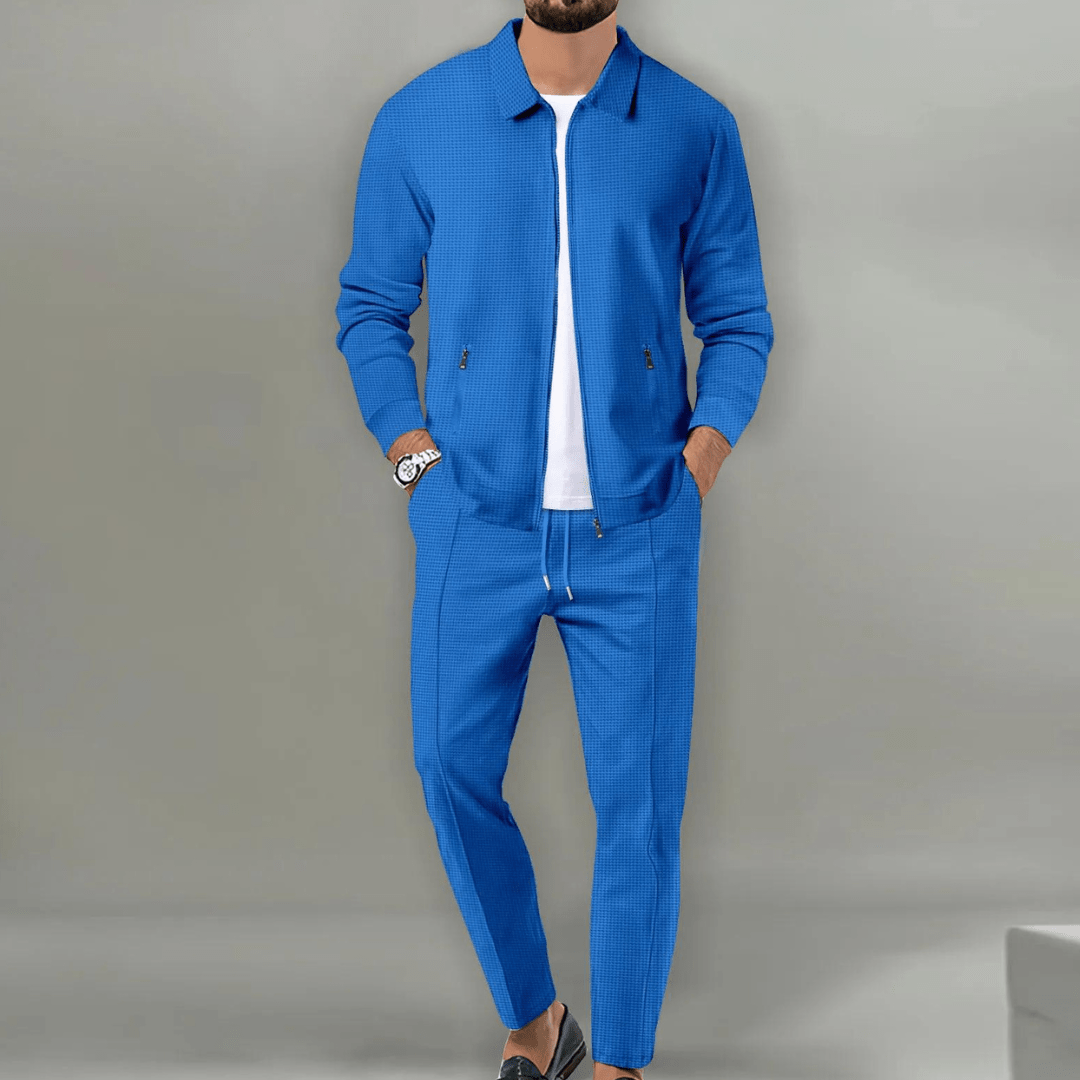 Men's Knit Tracksuit with Zip Jacket and Drawstring Pants 4
