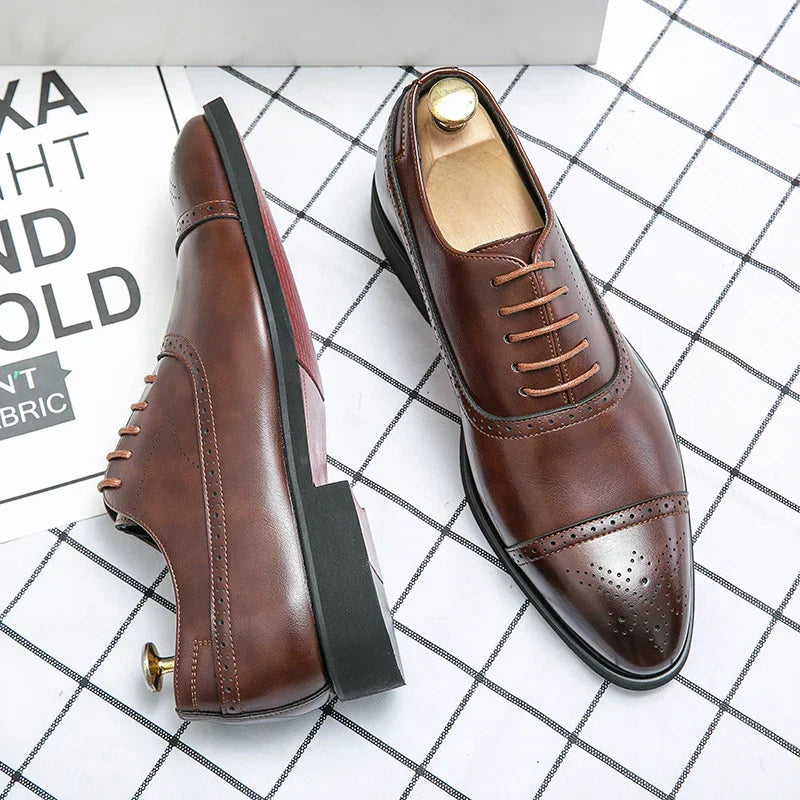 Men's Oxford Shoes with Lace-Up Closure and Cap Toe 2
