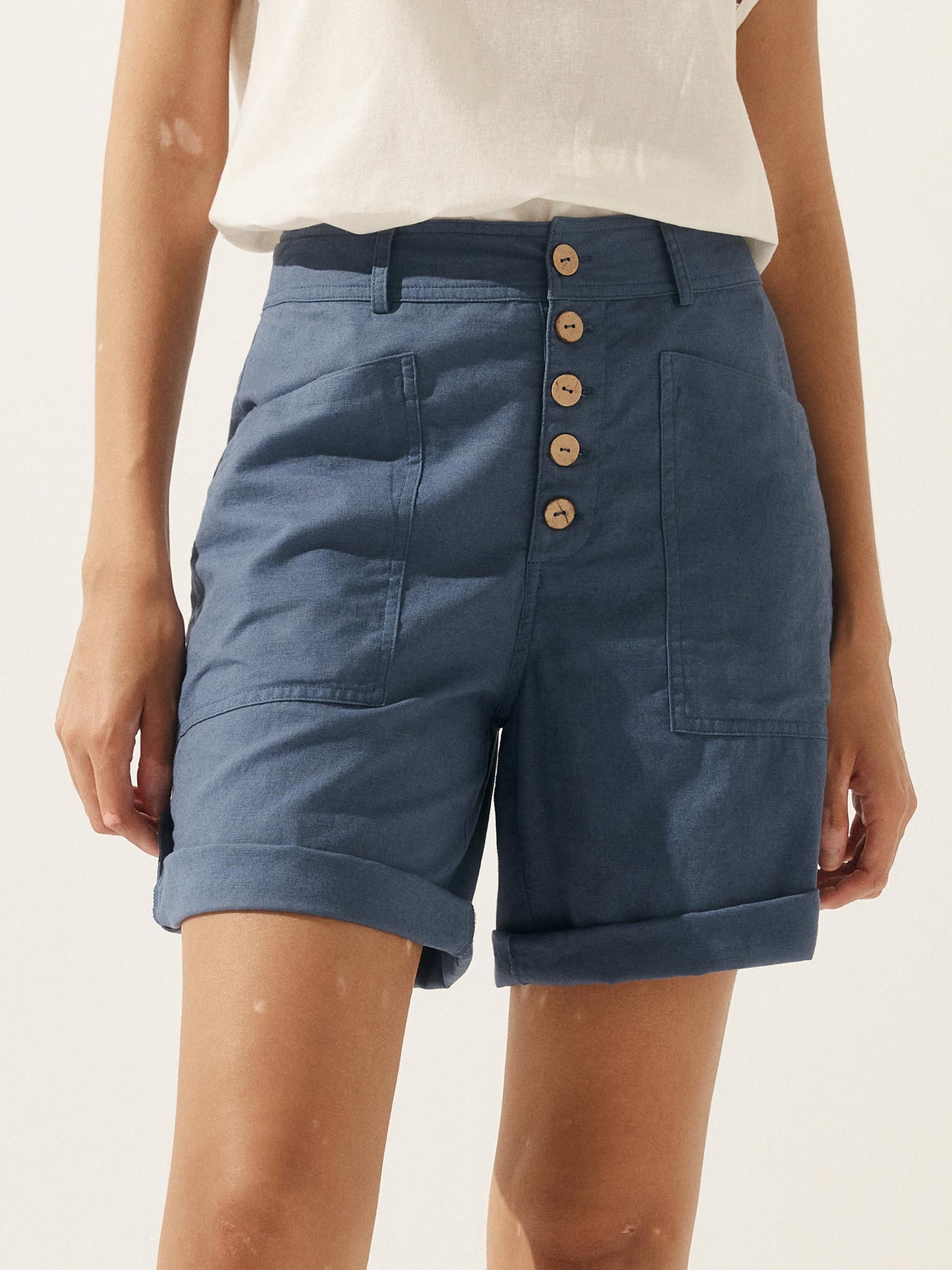 Olivia | Stylish Relaxed Linen Women's Shorts 9
