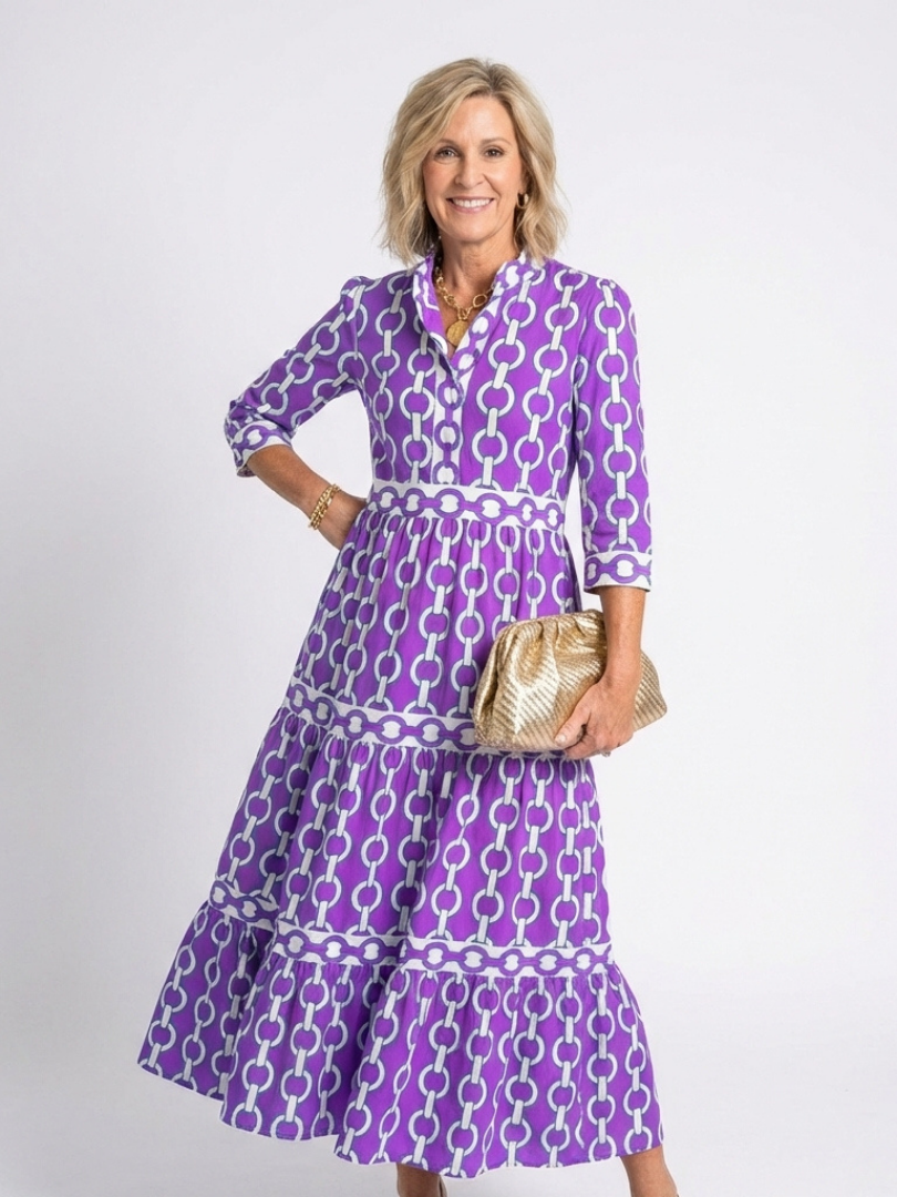 Paisley | Women's Chain Print Midi Dress 4