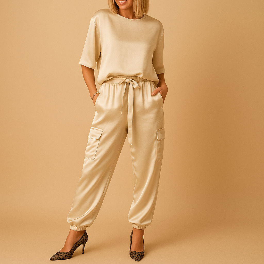 Satin two-piece set for women | Giselle 5
