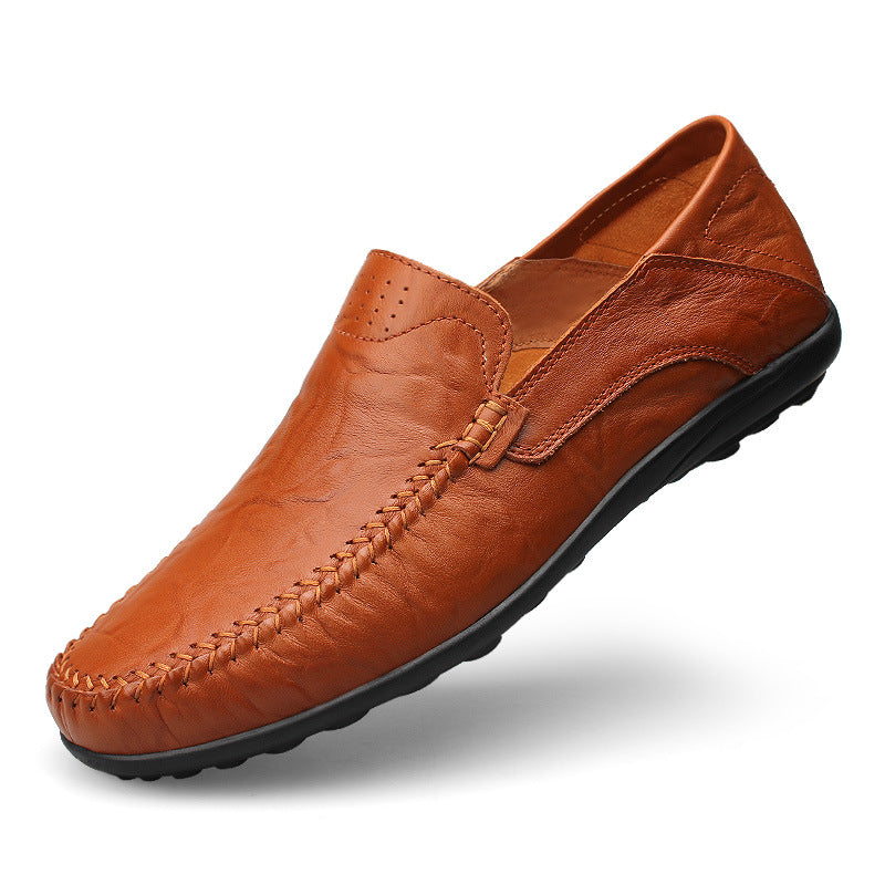 Slip-On Loafers with Perforated Upper and Moc Toe 2