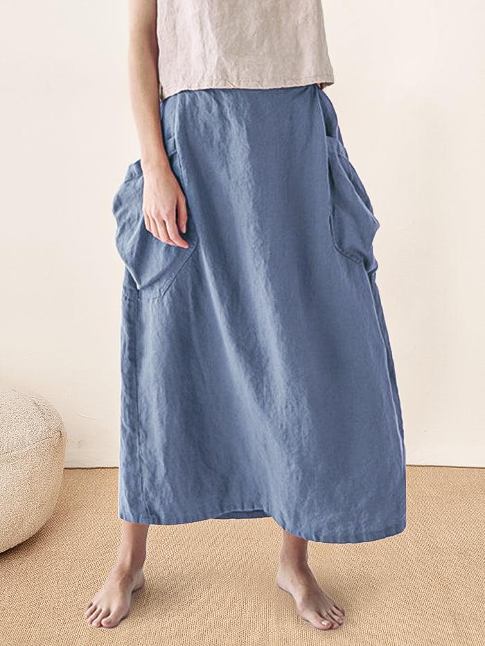 Sophie | Chic A-Line Midi Skirt with Pockets 12