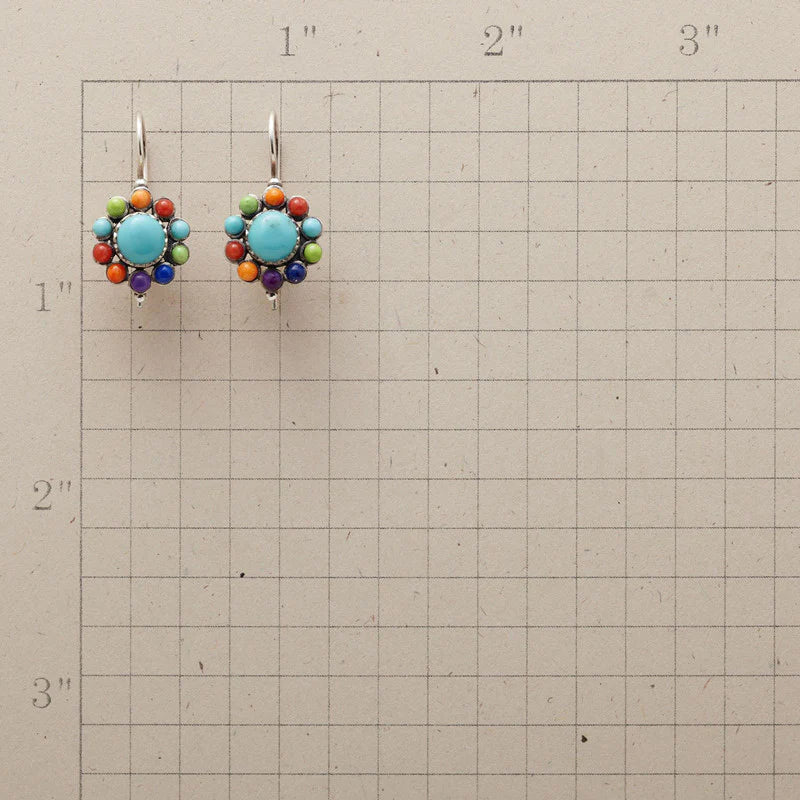 Vibrant Turquoise Hoop Earrings 1