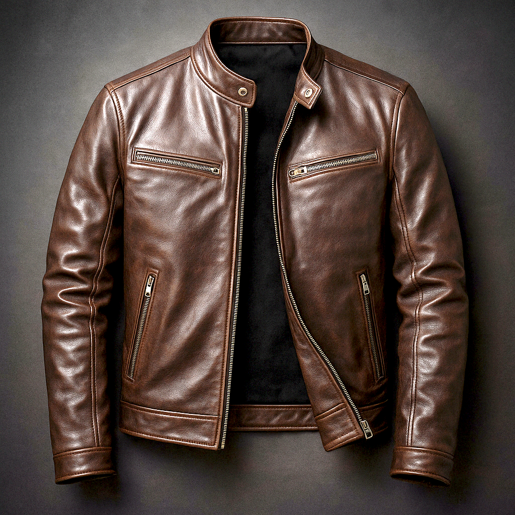Vintage jacket with stand collar and zip pockets 6
