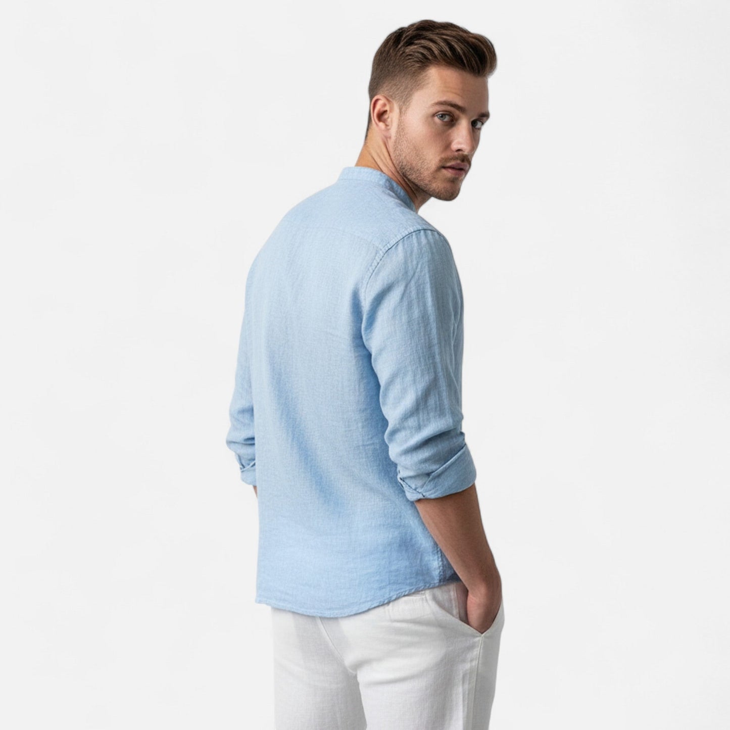Wilson | Linen Henley Long Sleeve Shirt 4