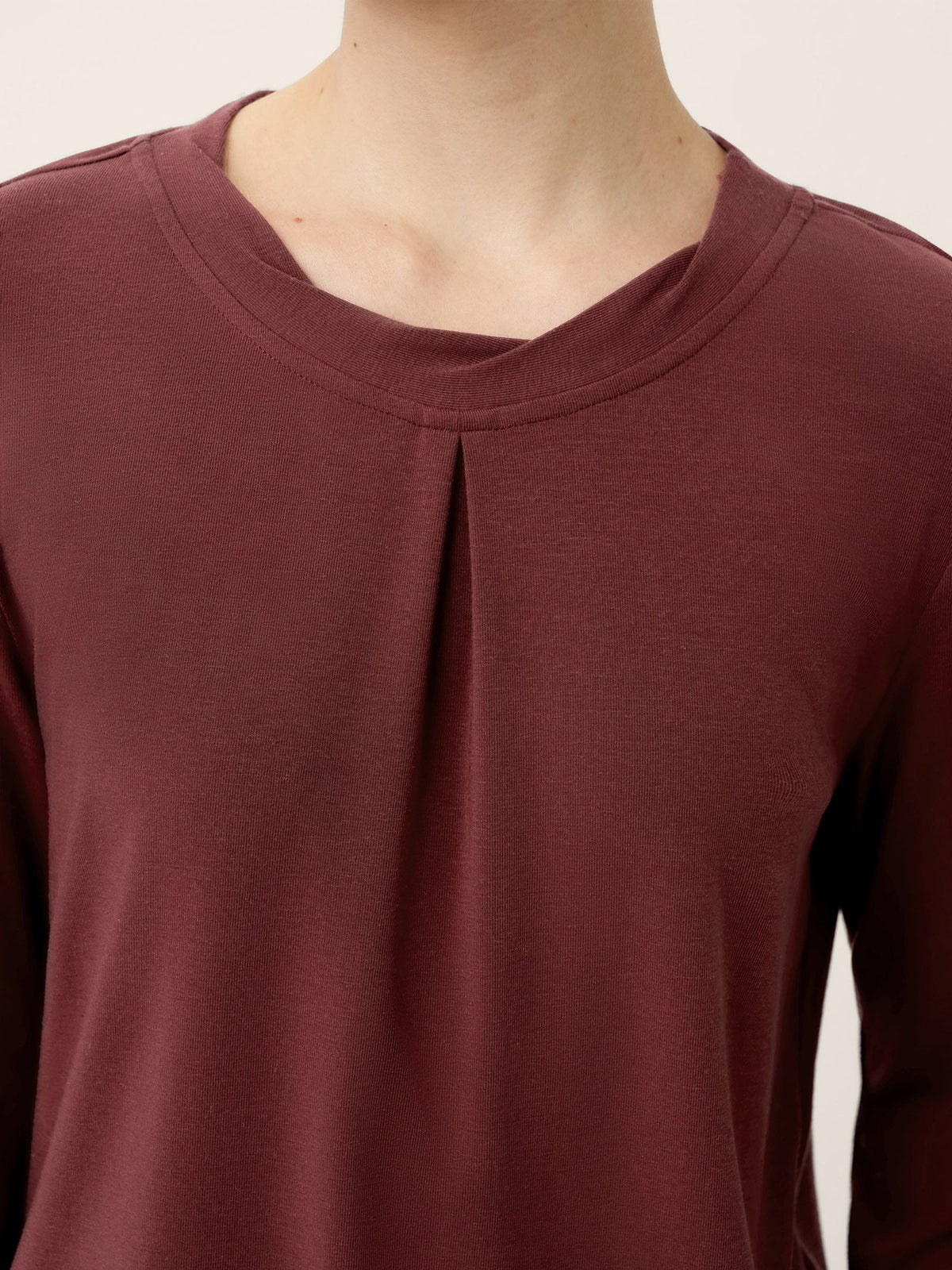 Wool Lyocell Twisted Neck Pullover Top NERISSA 6