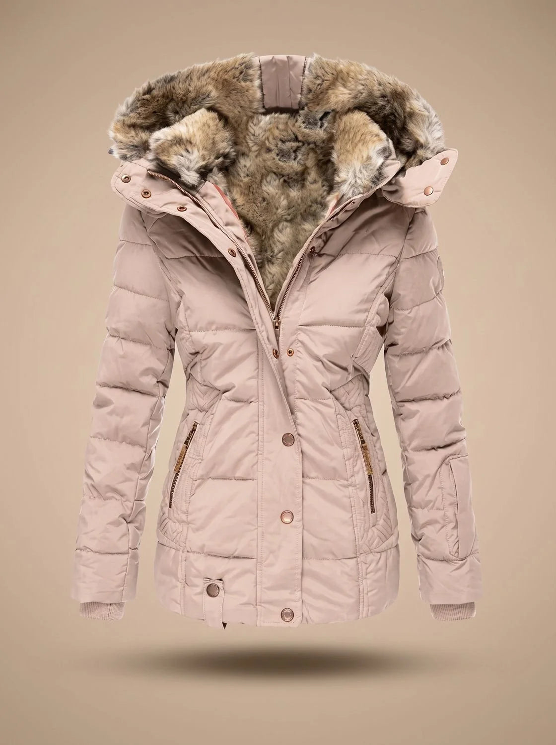 Wynter Long Puffer Coat | Quilted Insulation, Detachable Faux Fur Hood 9