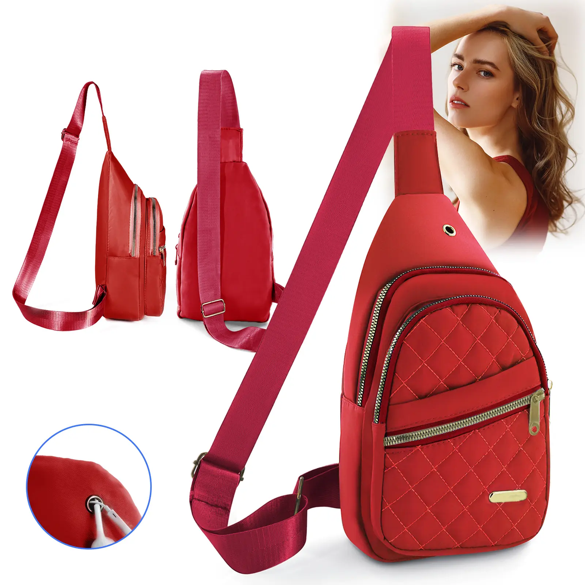 Small Sling Bakpack Crossbody Bags for Women Chest Bag Cross Body Bag Fanny Pack for Outdoors Hiking Traveling,Crossbody Small Sling Backpack Sling Bag for Women Men,Mother'S Day Gifts