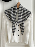 100% Australian Wool Striped Functional Triangle Scarf 2