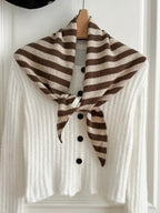 100% Australian Wool Striped Functional Triangle Scarf 3