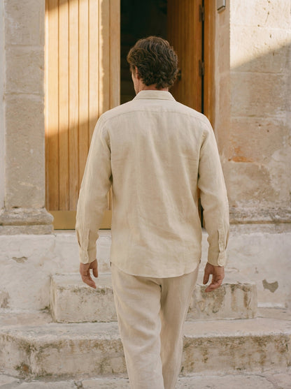 100% Linen Classic-Collar Relaxed Long Sleeve Shirt EDWARD 5