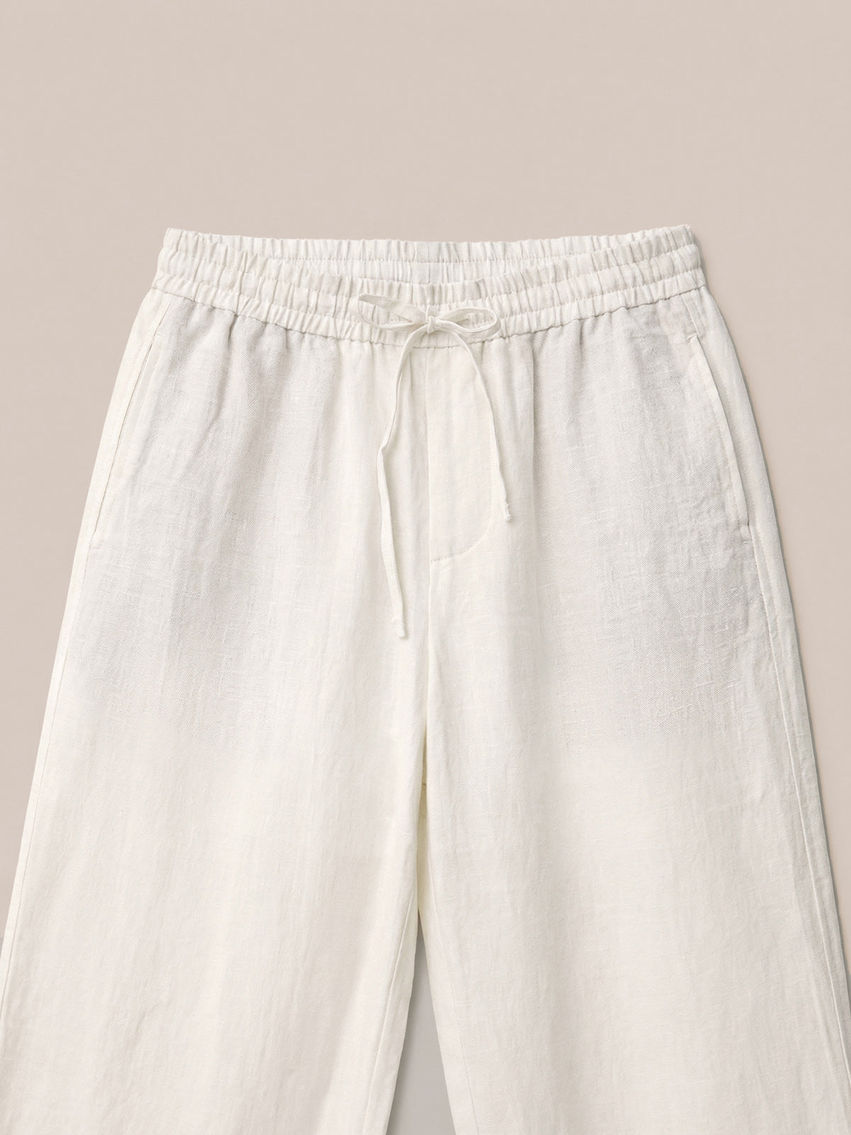 100% Linen Drawstring Straight-Leg Trousers THEODORE 5
