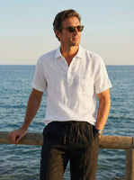100% Linen Polo-Collar Short-Sleeve Shirt FREDERICK 0