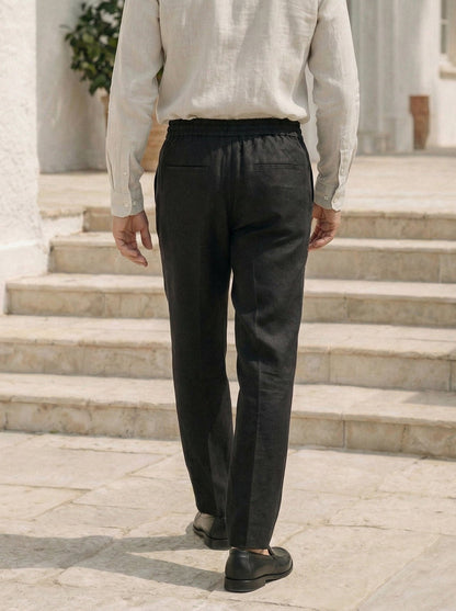 100% Linen Press-Crease Cropped Trousers HARRISON 5