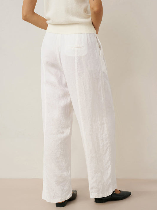 100% Linen Relaxed Fit Straight Leg Trousers KINSLEY 3