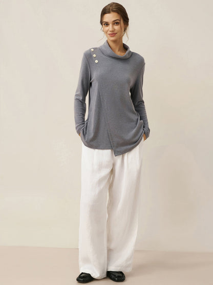100% Linen Relaxed Fit Straight Leg Trousers KINSLEY 5