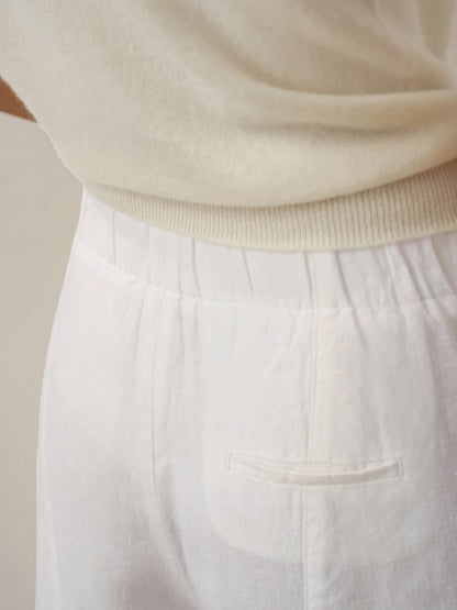 100% Linen Relaxed Fit Straight Leg Trousers KINSLEY 8