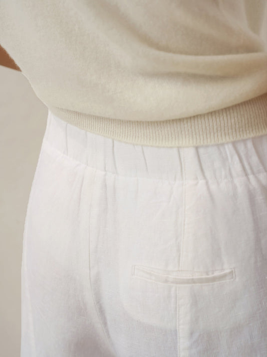 100% Linen Relaxed Fit Straight Leg Trousers KINSLEY 8