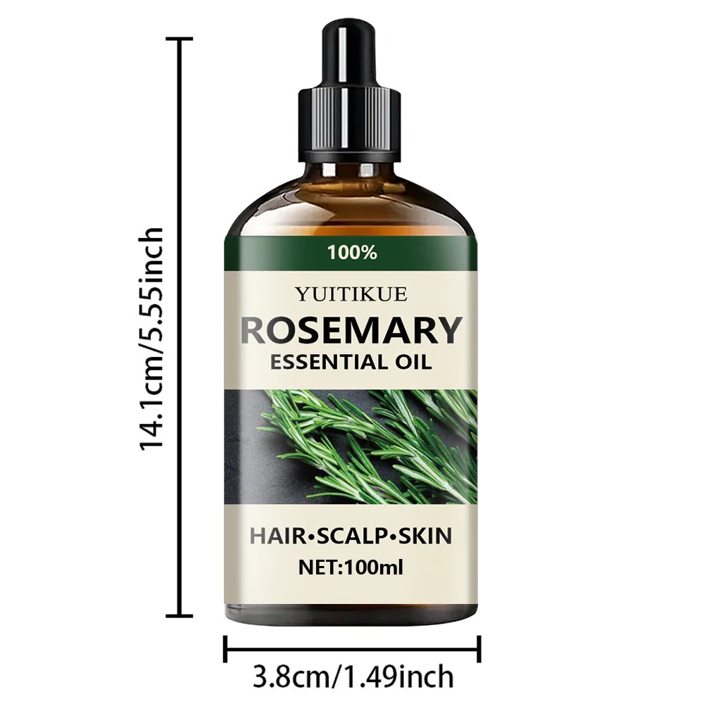 100% pure rosemary essential oil, suitable for hair, scalp, and skin, natural aromatherapy oil, nourishing and revitalizing. 5