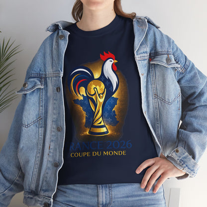 France 2026 World Cup T-Shirt – Rooster & Trophy Soccer Tee