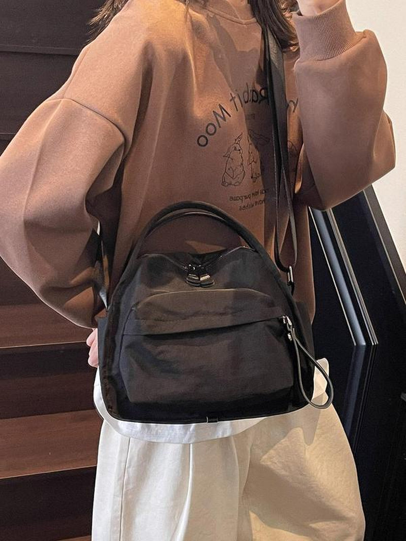 Women'S Elegant Solid Color Shoulder Bag, Fashionable Zipper Crossbody Bag for Daily Use, 2025 Fall & Winter Versatile High-Quality Daily Commuting Bag, Casual Shoulder Bag
