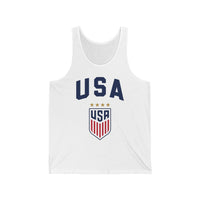 USA Crest Tank Top — Patriotic American Soccer Jersey Graphic