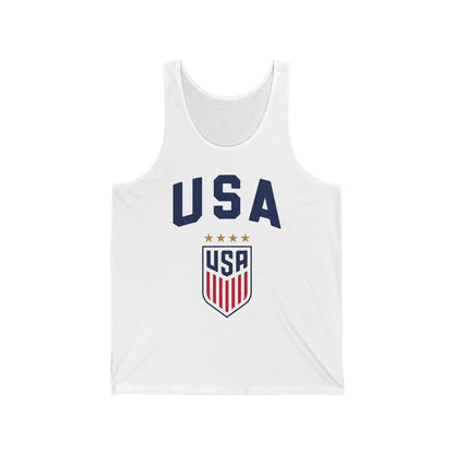 USA Crest Tank Top — Patriotic American Soccer Jersey Graphic