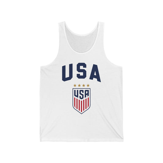 USA Crest Tank Top — Patriotic American Soccer Jersey Graphic
