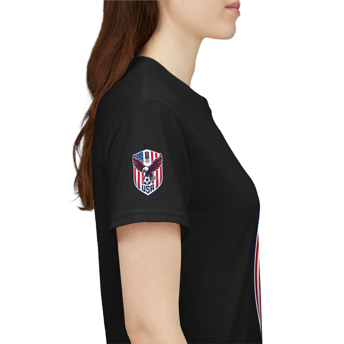 USA Eagle Soccer Shield T‑Shirt — Patriotic American Football Fan Tee
