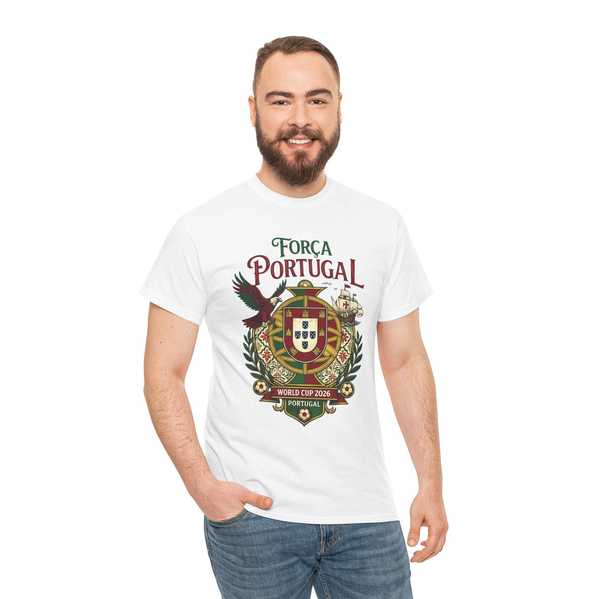 Portugal Força T‑Shirt – World Cup 2026 Crest Tee