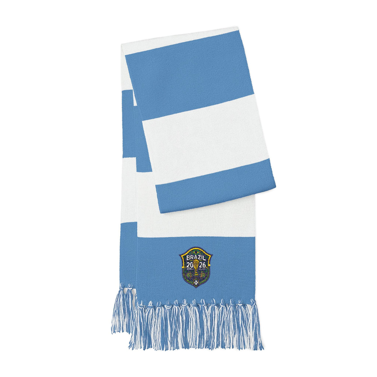 Embroidered Striped Spectator Scarf – Team Colors Fan Scarf with Crest