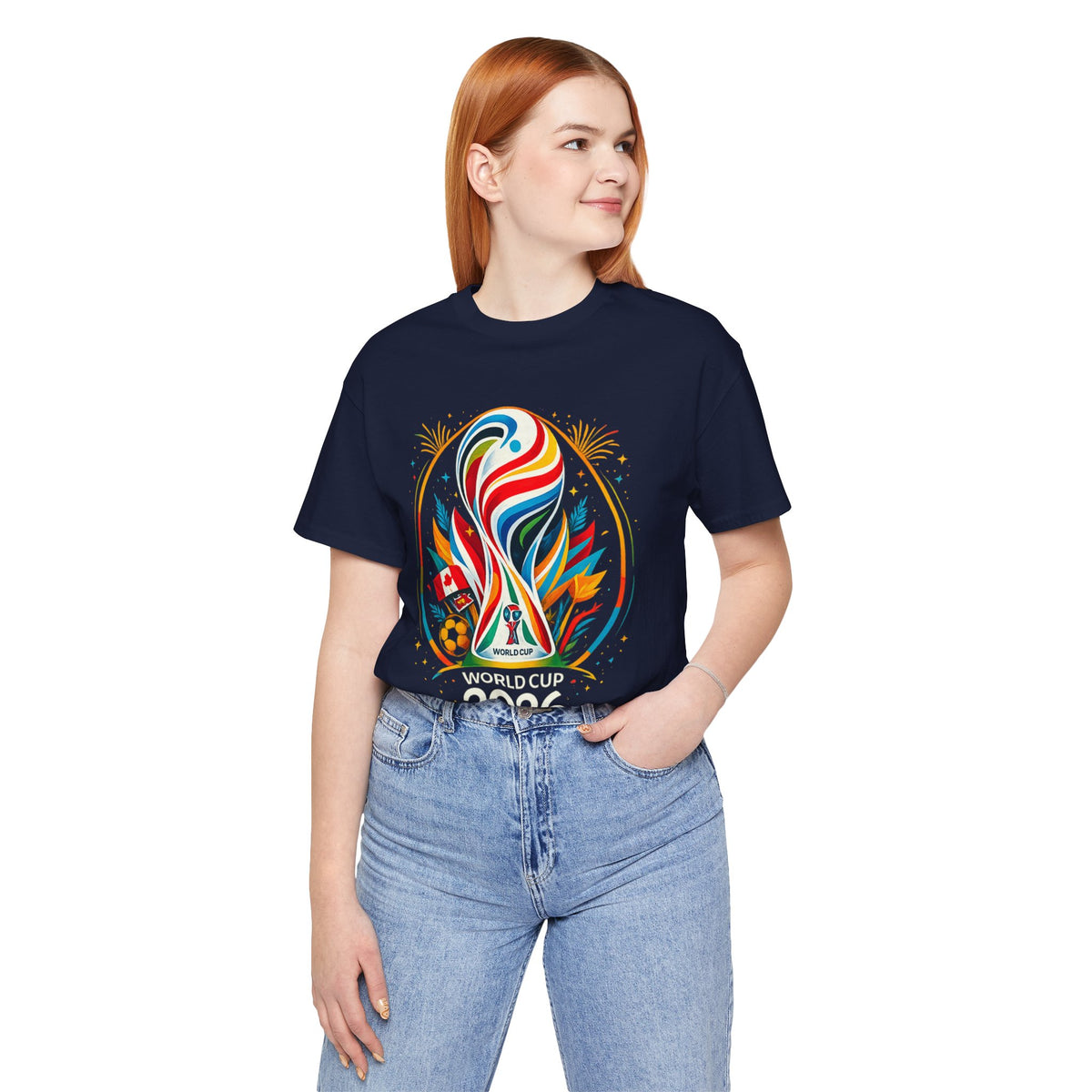 World Cup 2026 Soccer T-Shirt – Colorful Trophy Logo Tee