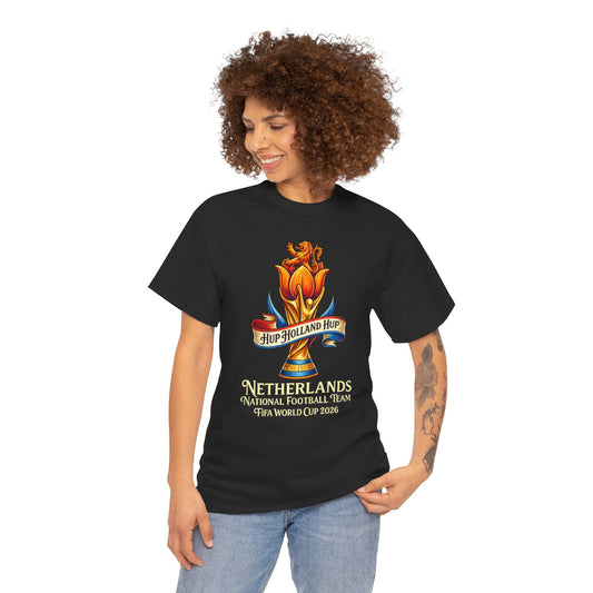 Netherlands Football Tee — "Hup Holland Hup" Tulip Soccer Supporter Shirt