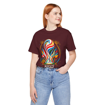 World Cup 2026 Soccer T-Shirt – Colorful Trophy Logo Tee