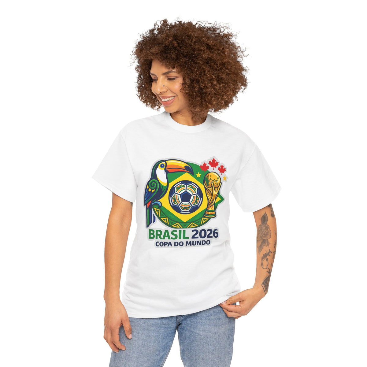 Brasil 2026 Copa do Mundo T-Shirt – Soccer World Cup Tee with Toucan & Trophy Design