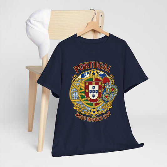 Portugal 2026 World Cup T-Shirt — Vintage Crest Soccer Tee