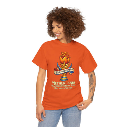 Netherlands Football Tee — "Hup Holland Hup" Tulip Soccer Supporter Shirt