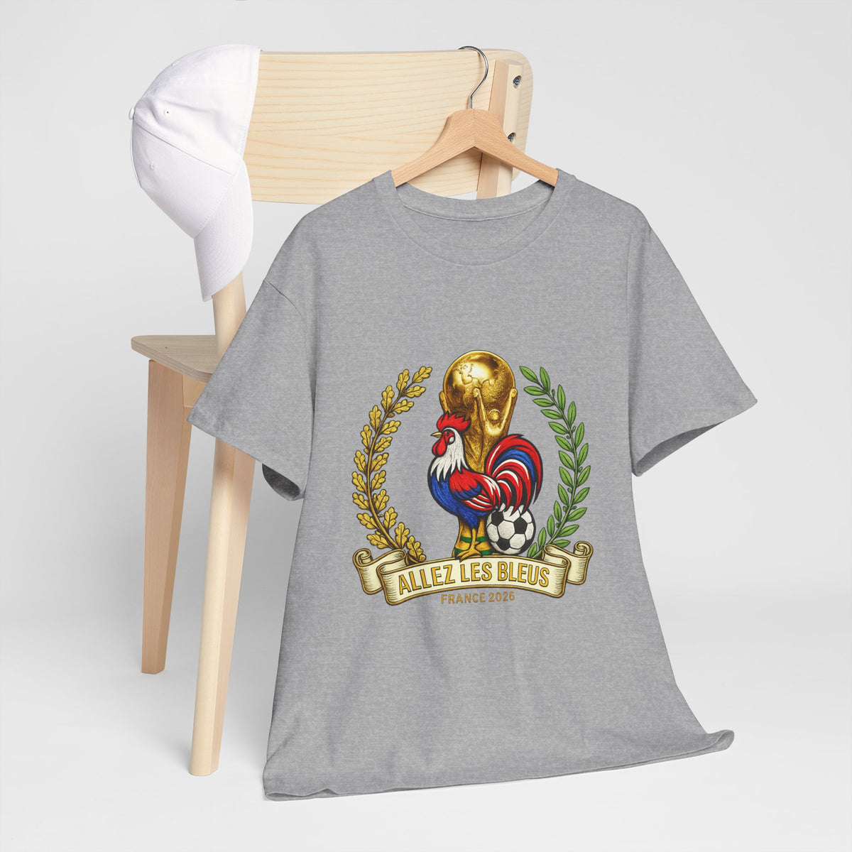 France Soccer Fan T‑Shirt — 'Allez Les Bleus' Rooster & World Cup Crest