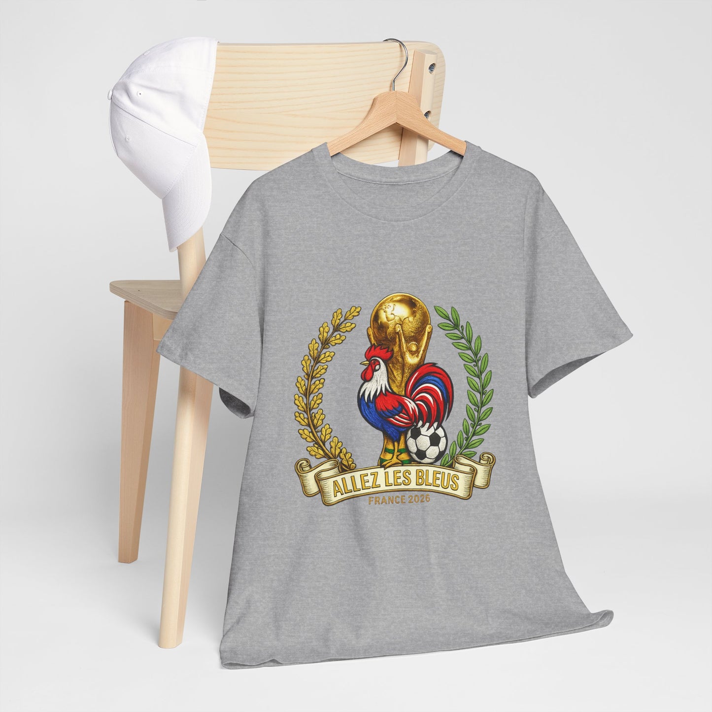 France Soccer Fan T‑Shirt — 'Allez Les Bleus' Rooster & World Cup Crest